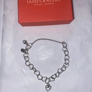 James Avery Heart Charm Bracelet w/ Small Heart Charm